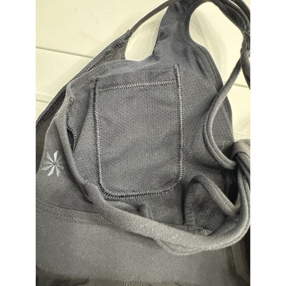 Athleta Strappy Tank Top Size XS Black Built In Bra Activewear - Picture 3 of 6